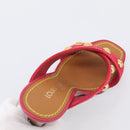 LOUIS VUITTON Sandals Canvas 35 1/2 Red LV Auth 211741V-14