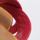 LOUIS VUITTON Sandals Canvas 35 1/2 Red LV Auth 211741V-15