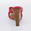LOUIS VUITTON Sandals Canvas 35 1/2 Red LV Auth 211741V-19