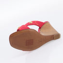 LOUIS VUITTON Sandals Canvas 35 1/2 Red LV Auth 211741V-20