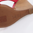 LOUIS VUITTON Sandals Canvas 35 1/2 Red LV Auth 211741V-22