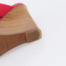 LOUIS VUITTON Sandals Canvas 35 1/2 Red LV Auth 211741V-23