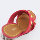 LOUIS VUITTON Sandals Canvas 35 1/2 Red LV Auth 211741V-26