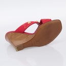 LOUIS VUITTON Sandals Canvas 35 1/2 Red LV Auth 211741V-8