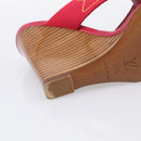 LOUIS VUITTON Sandals Canvas 35 1/2 Red LV Auth 211741V-9