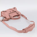Balenciaga Classic Mini City Bag Leather 2way Pink Silver 300295 Auth 211746V-10