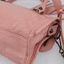 Balenciaga Classic Mini City Bag Leather 2way Pink Silver 300295 Auth 211746V-15