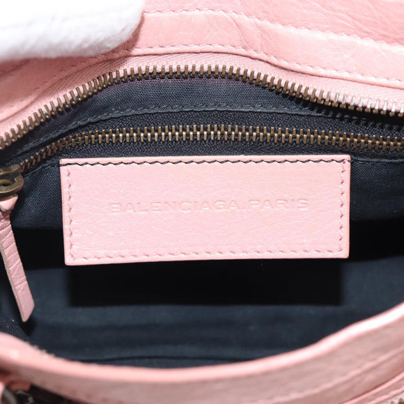 Balenciaga Classic Mini City Bag Leather 2way Pink Silver 300295 Auth 211746V