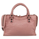 Balenciaga Classic Mini City Bag Leather 2way Pink Silver 300295 Auth 211746V-3