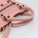 Balenciaga Classic Mini City Bag Leather 2way Pink Silver 300295 Auth 211746V-7