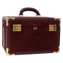 Cartier Must Line Vanity Hand Bag Suede Bordeaux Gold Auth 211751V-1