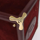 Cartier Must Line Vanity Hand Bag Suede Bordeaux Gold Auth 211751V-13