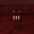 Cartier Must Line Vanity Hand Bag Suede Bordeaux Gold Auth 211751V-15