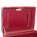 Cartier Must Line Vanity Hand Bag Suede Bordeaux Gold Auth 211751V-17