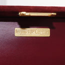 Cartier Must Line Vanity Hand Bag Suede Bordeaux Gold Auth 211751V-18