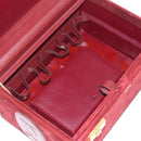 Cartier Must Line Vanity Hand Bag Suede Bordeaux Gold Auth 211751V-19