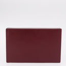 Cartier Must Line Vanity Hand Bag Suede Bordeaux Gold Auth 211751V-26