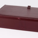 Cartier Must Line Vanity Hand Bag Suede Bordeaux Gold Auth 211751V-27