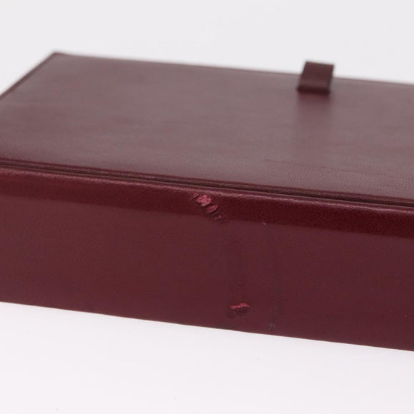 Cartier Must Line Vanity Hand Bag Suede Bordeaux Gold Auth 211751V