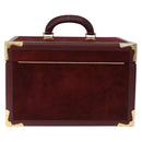Cartier Must Line Vanity Hand Bag Suede Bordeaux Gold Auth 211751V-3