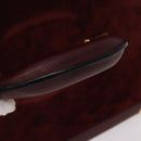 Cartier Must Line Vanity Hand Bag Suede Bordeaux Gold Auth 211751V-7