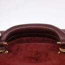 Cartier Must Line Vanity Hand Bag Suede Bordeaux Gold Auth 211751V-8