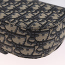 Christian Dior Trotter Canvas Saddle Shoulder Bag Navy Silver Auth 211754V-13
