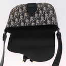Christian Dior Trotter Canvas Saddle Shoulder Bag Navy Silver Auth 211754V-15