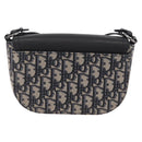 Christian Dior Trotter Canvas Saddle Shoulder Bag Navy Silver Auth 211754V-3