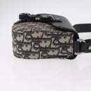 Christian Dior Trotter Canvas Saddle Shoulder Bag Navy Silver Auth 211754V-4