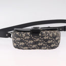 Christian Dior Trotter Canvas Saddle Shoulder Bag Navy Silver Auth 211754V-9
