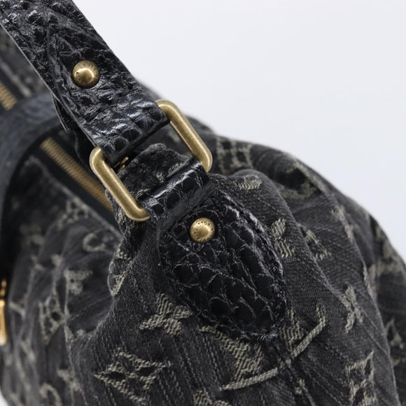 LOUIS VUITTON Monogram Denim Slytree Shoulder Bag Black M95835 LV Auth 211757V