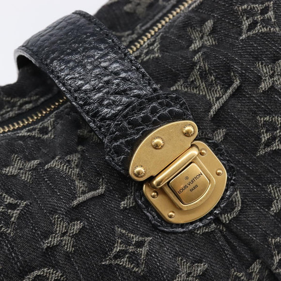 LOUIS VUITTON Monogram Denim Slytree Shoulder Bag Black M95835 LV Auth 211757V