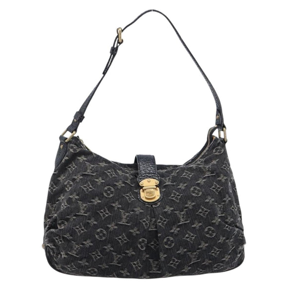 LOUIS VUITTON Monogram Denim Slytree Shoulder Bag Black M95835 LV Auth 211757V