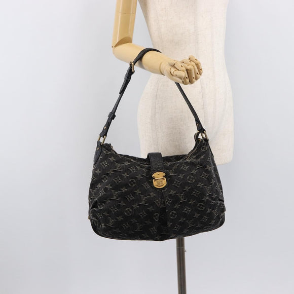 LOUIS VUITTON Monogram Denim Slytree Shoulder Bag Black M95835 LV Auth 211757V