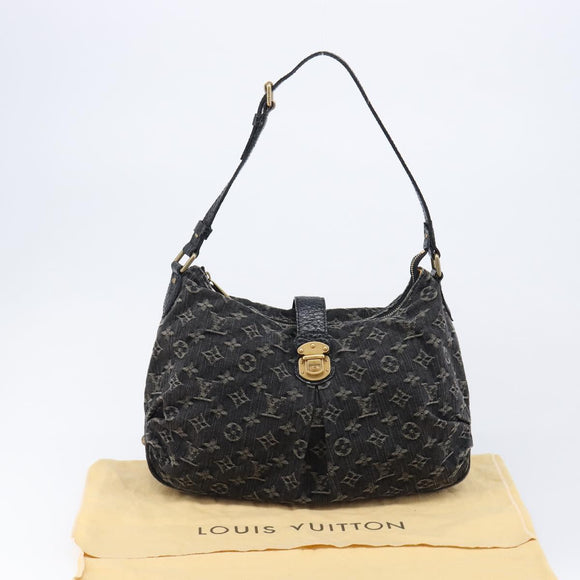 LOUIS VUITTON Monogram Denim Slytree Shoulder Bag Black M95835 LV Auth 211757V