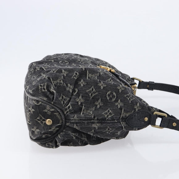 LOUIS VUITTON Monogram Denim Slytree Shoulder Bag Black M95835 LV Auth 211757V