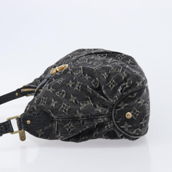 LOUIS VUITTON Monogram Denim Slytree Shoulder Bag Black M95835 LV Auth 211757V