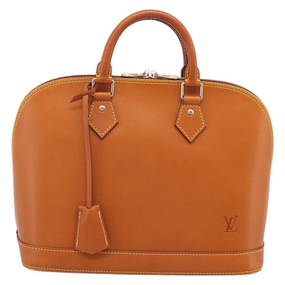 LOUIS VUITTON Nomad leather Alma Hand Bag Beige M85000 LV Auth 211758V
