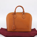 LOUIS VUITTON Nomad leather Alma Hand Bag Beige M85000 LV Auth 211758V-23