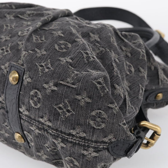 LOUIS VUITTON Monogram Denim Neo Cabby GM Bag Black M95352 LV Auth 211759V