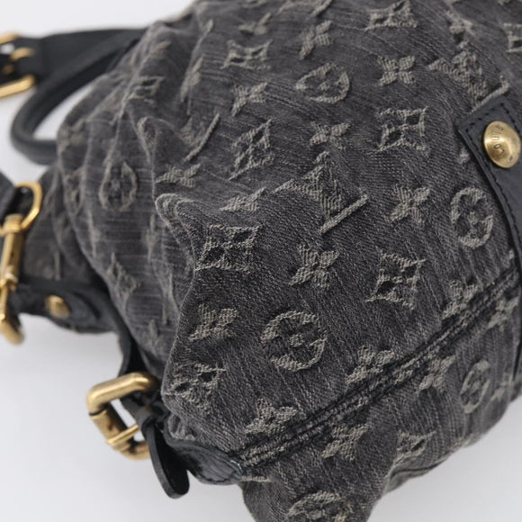 LOUIS VUITTON Monogram Denim Neo Cabby GM Bag Black M95352 LV Auth 211759V