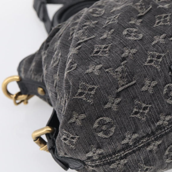 LOUIS VUITTON Monogram Denim Neo Cabby GM Bag Black M95352 LV Auth 211759V