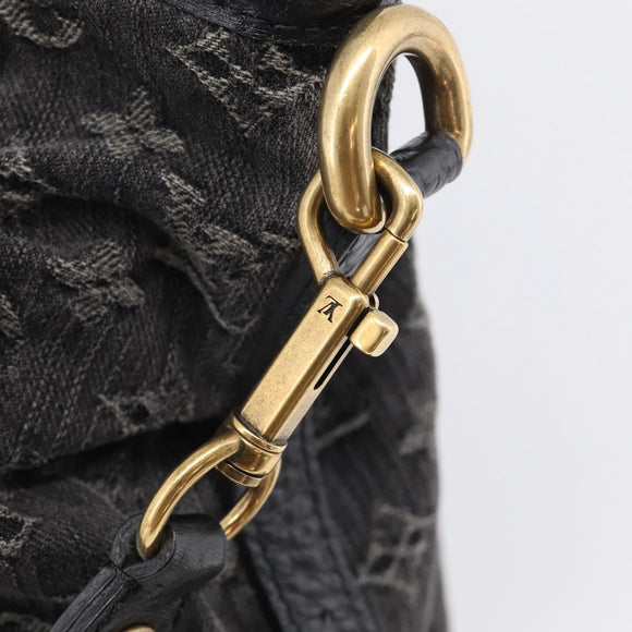 LOUIS VUITTON Monogram Denim Neo Cabby GM Bag Black M95352 LV Auth 211759V