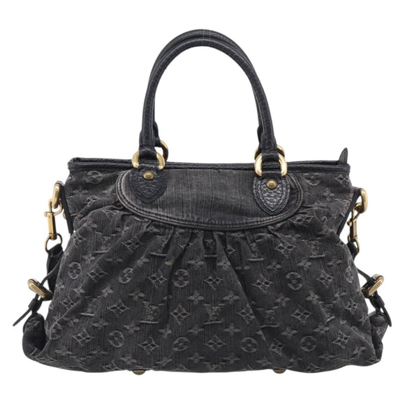 LOUIS VUITTON Monogram Denim Neo Cabby GM Bag Black M95352 LV Auth 211759V
