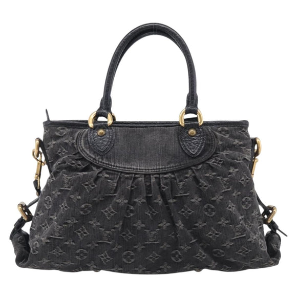 LOUIS VUITTON Monogram Denim Neo Cabby GM Bag Black M95352 LV Auth 211759V