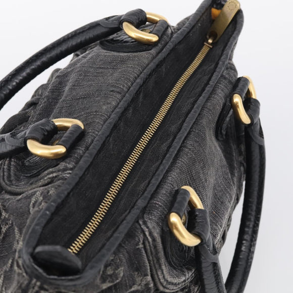 LOUIS VUITTON Monogram Denim Neo Cabby GM Bag Black M95352 LV Auth 211759V