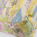 FENDI Hand Bag Canvas Yellow Gold Auth 211760V-13