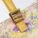 FENDI Hand Bag Canvas Yellow Gold Auth 211760V-14