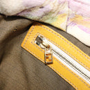 FENDI Hand Bag Canvas Yellow Gold Auth 211760V-20